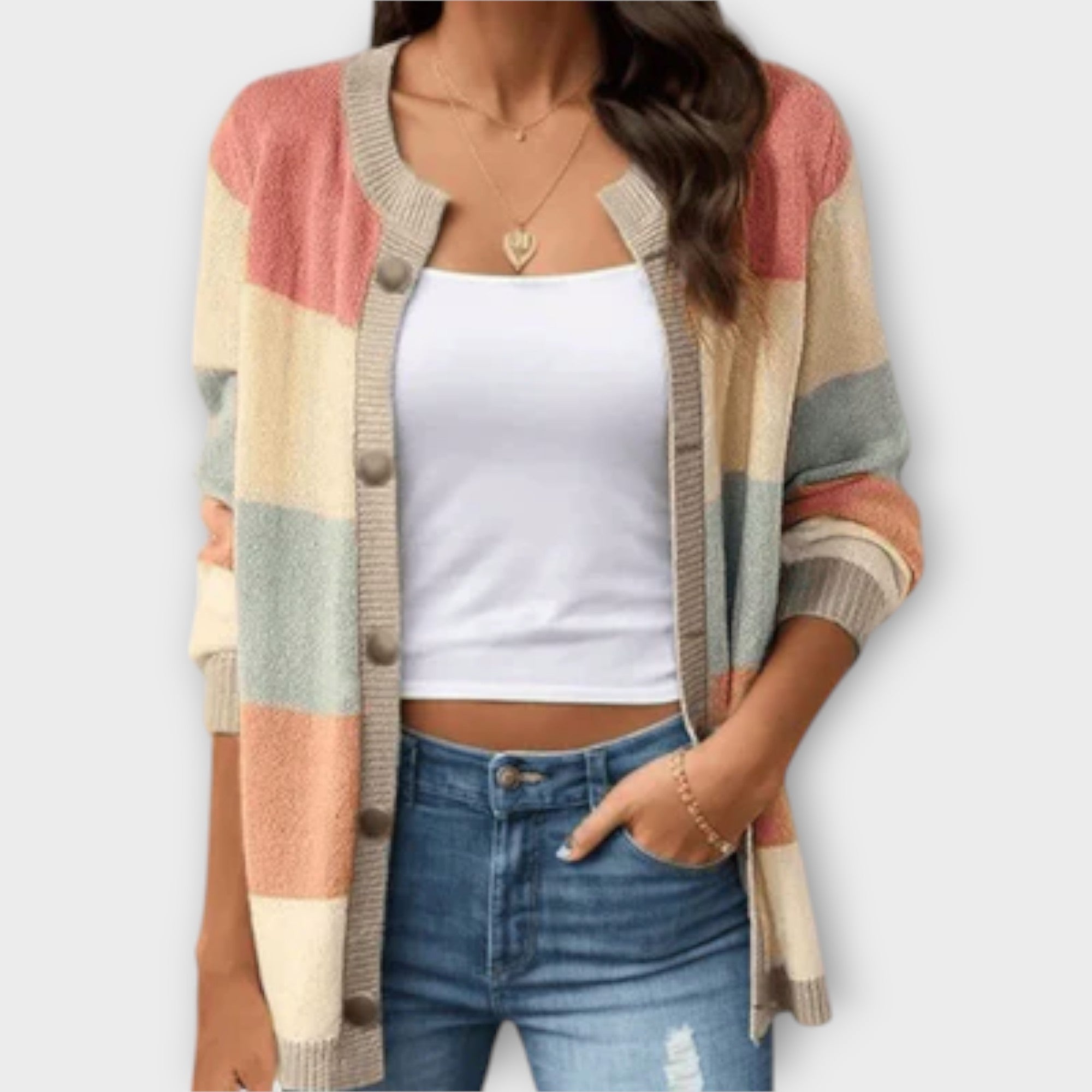 Lottenia - Gestreepte Cardigan