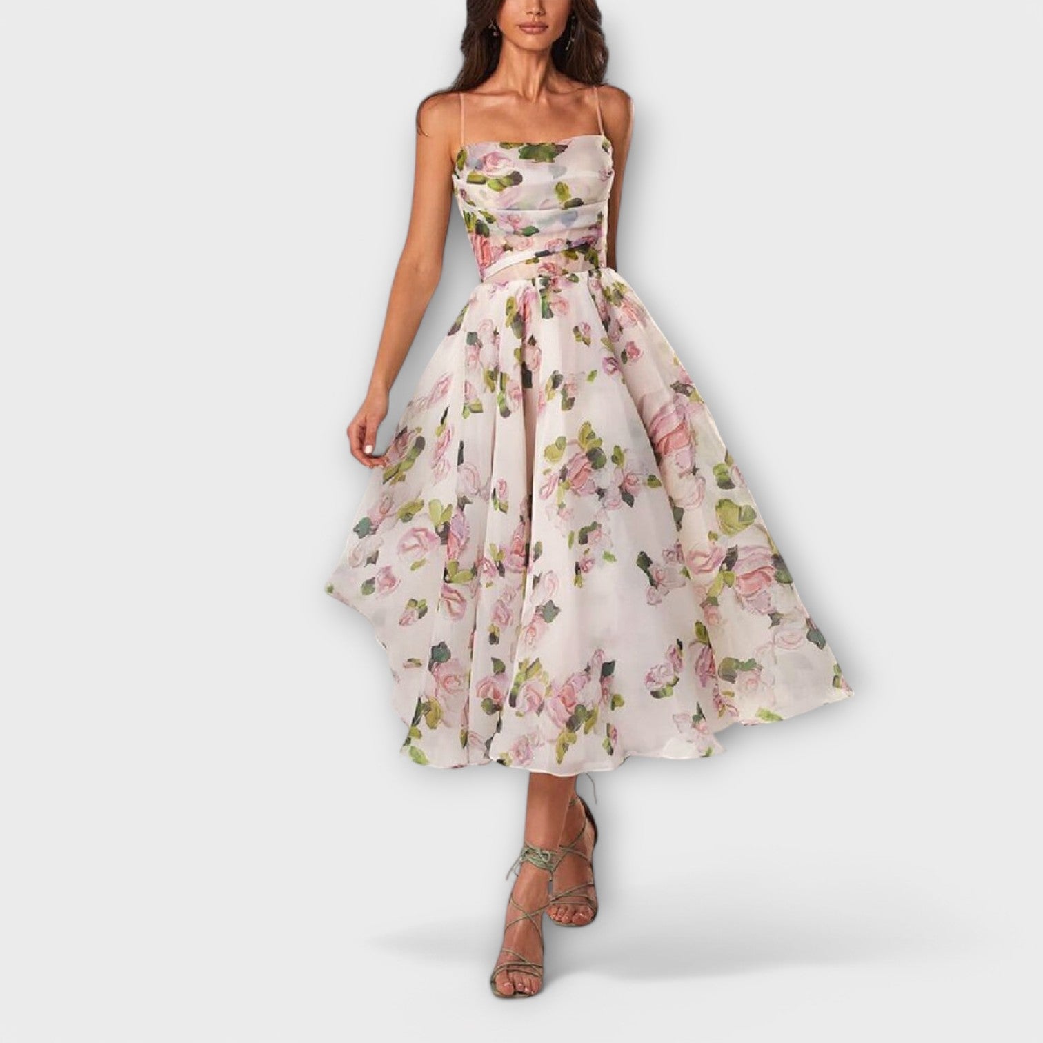 Elegante Chiffon Midi Jurk
