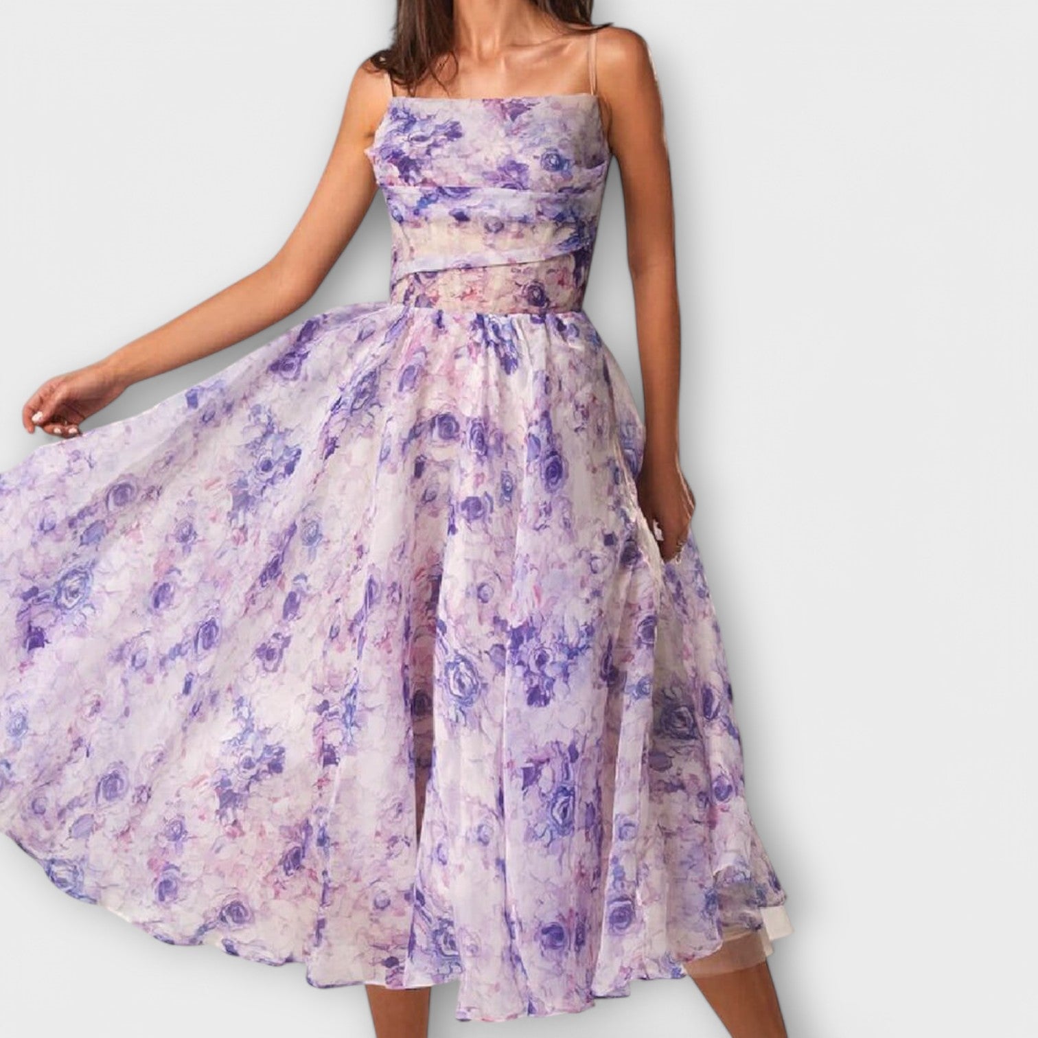 Elegante Chiffon Midi Jurk
