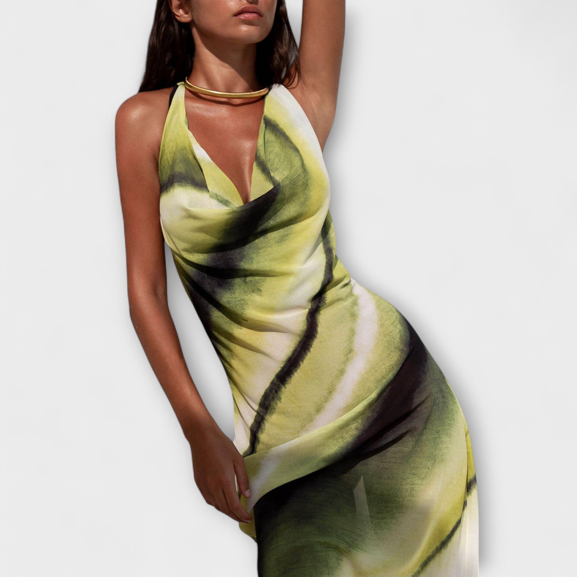 Klassieke tie-dye gradient maxi jurk