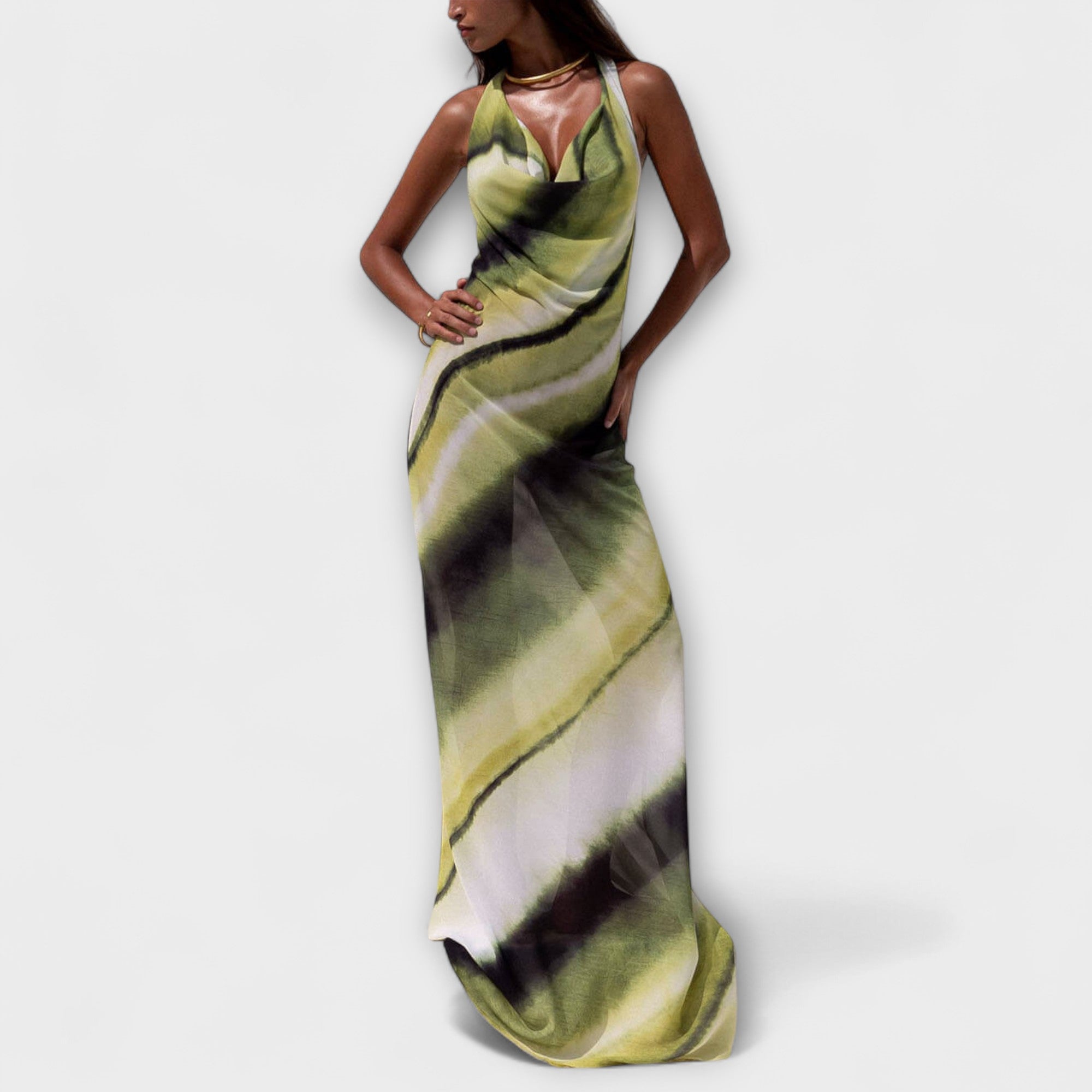 Klassieke tie-dye gradient maxi jurk