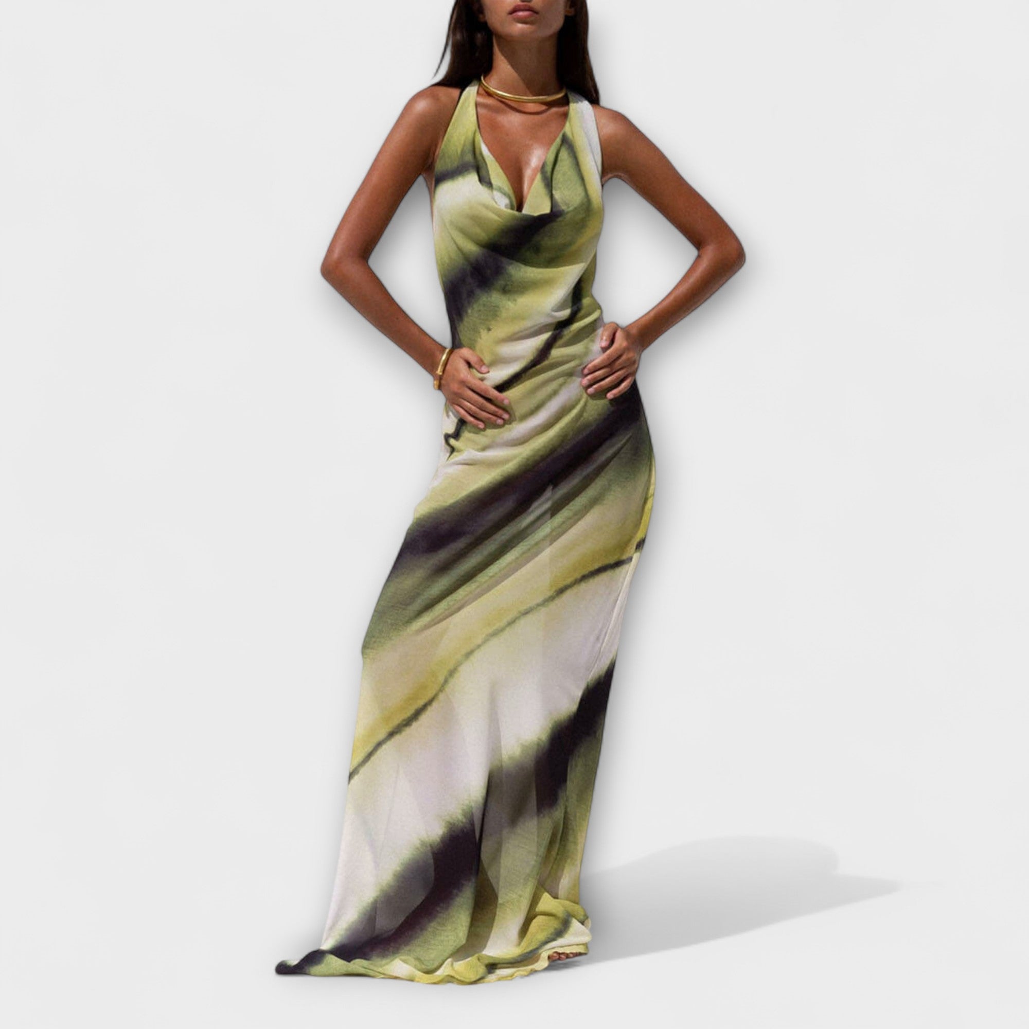Klassieke tie-dye gradient maxi jurk