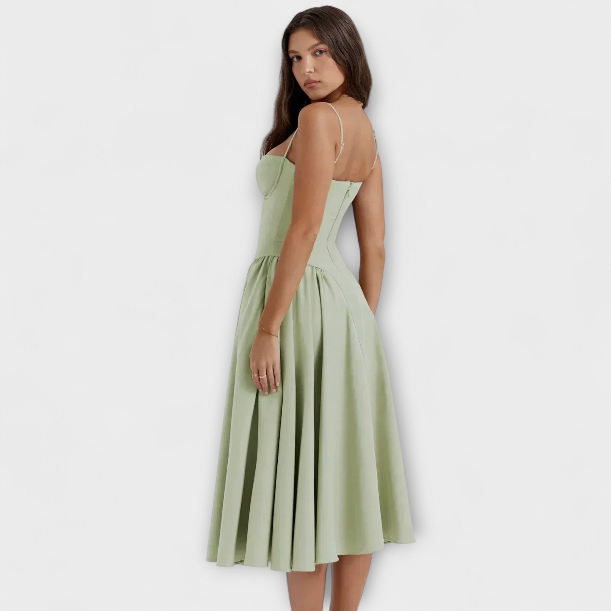 Rosalie - Verfijnde Mouwloze Kantjurk