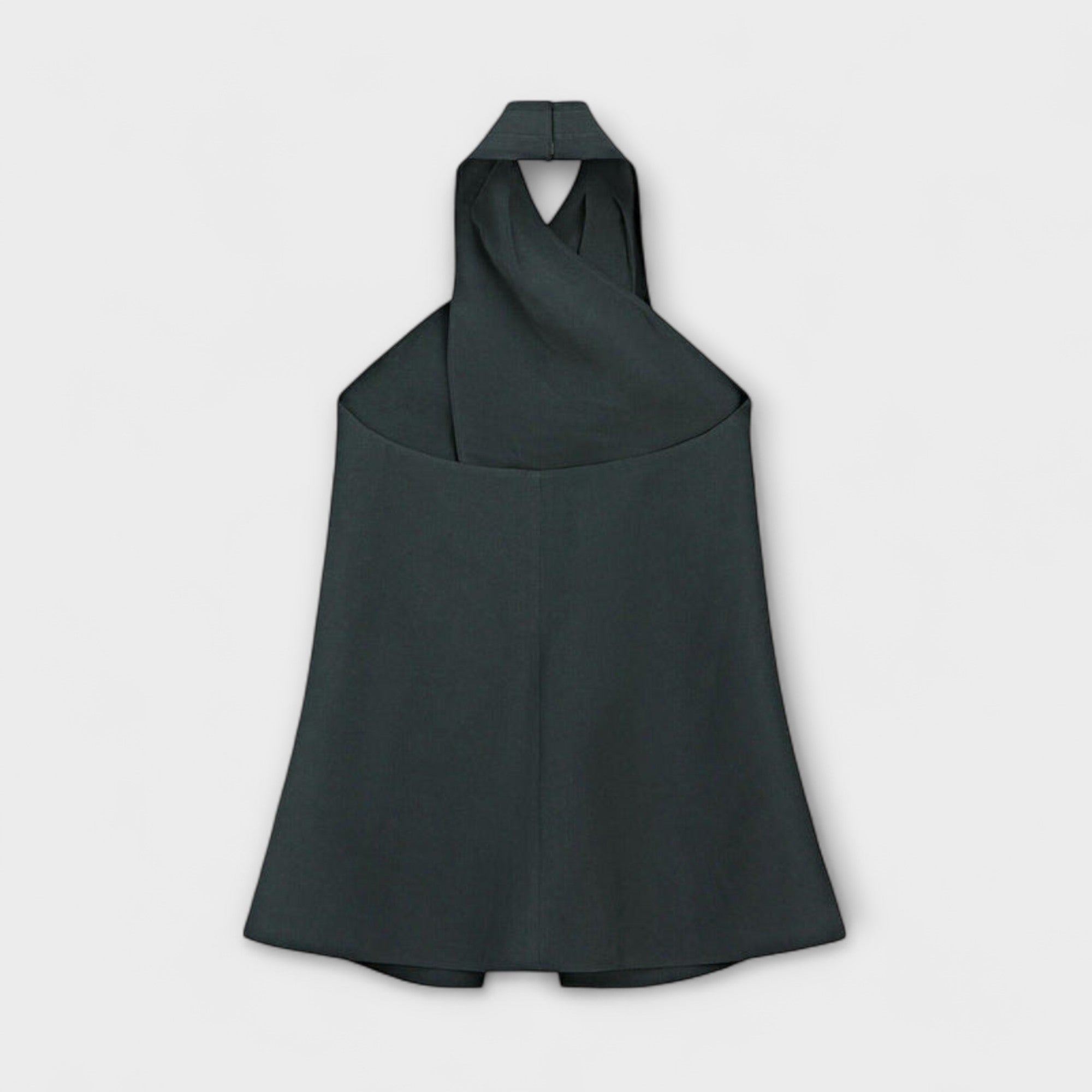 Leah - Blauwe Haltertop met Ruguitsnijding