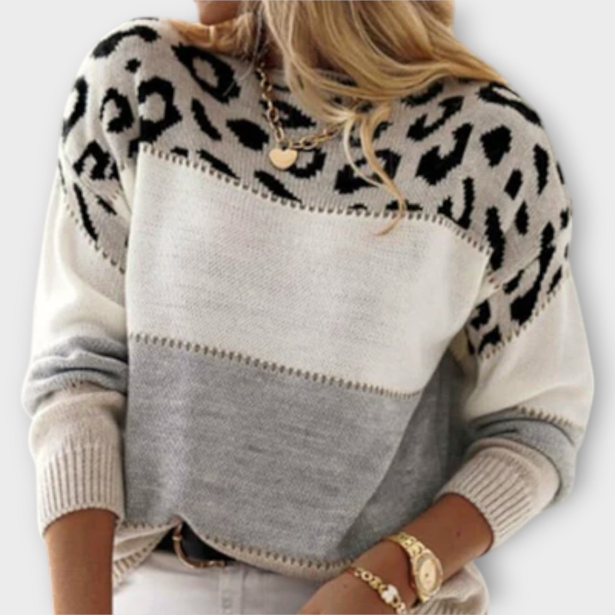 Cheyenne - Casual Sweater met Luipaardontwerp