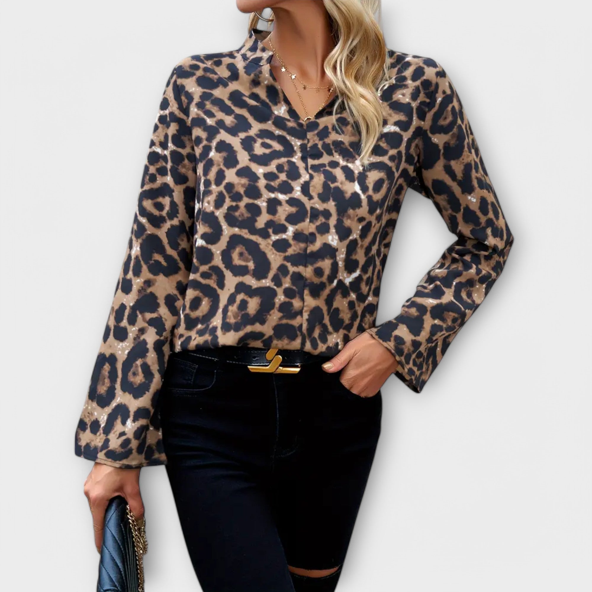 Casual Leo Blouse met Halslijn