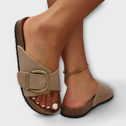 Dames Kork Sandalen met Gesp Sluiting Ontwerp