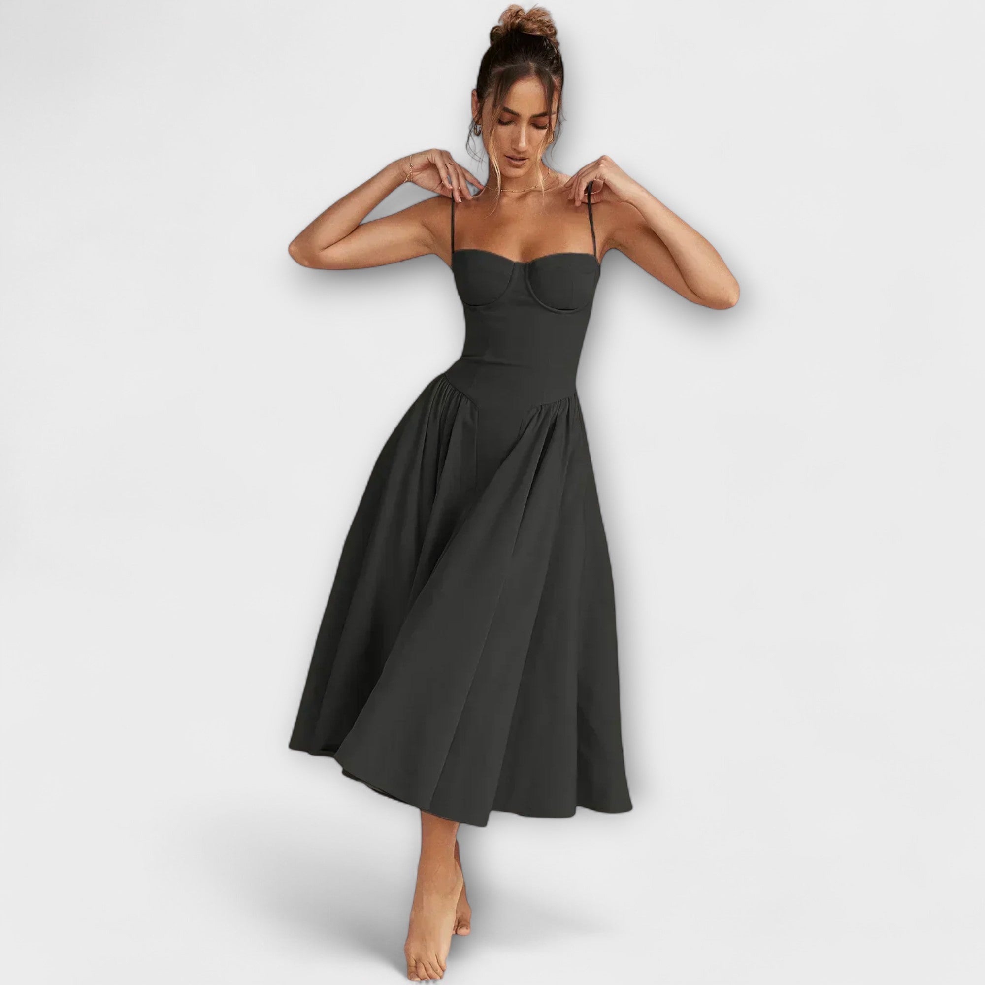 Rosalie - Verfijnde Mouwloze Kantjurk