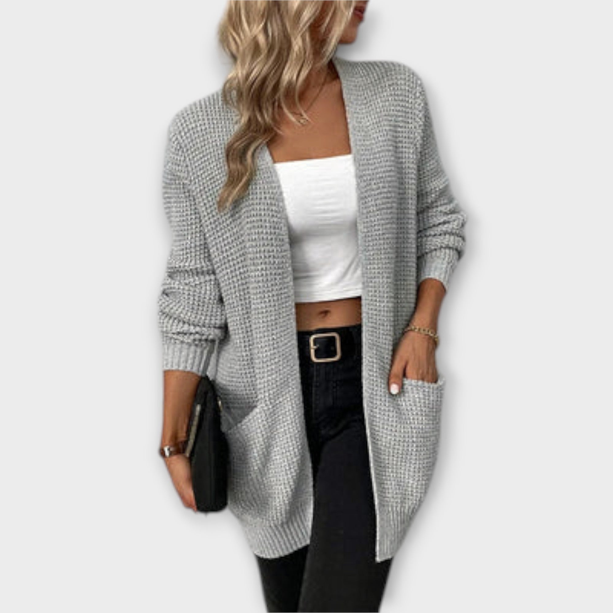 Nancy - Casual Brei Cardigan met Zakken