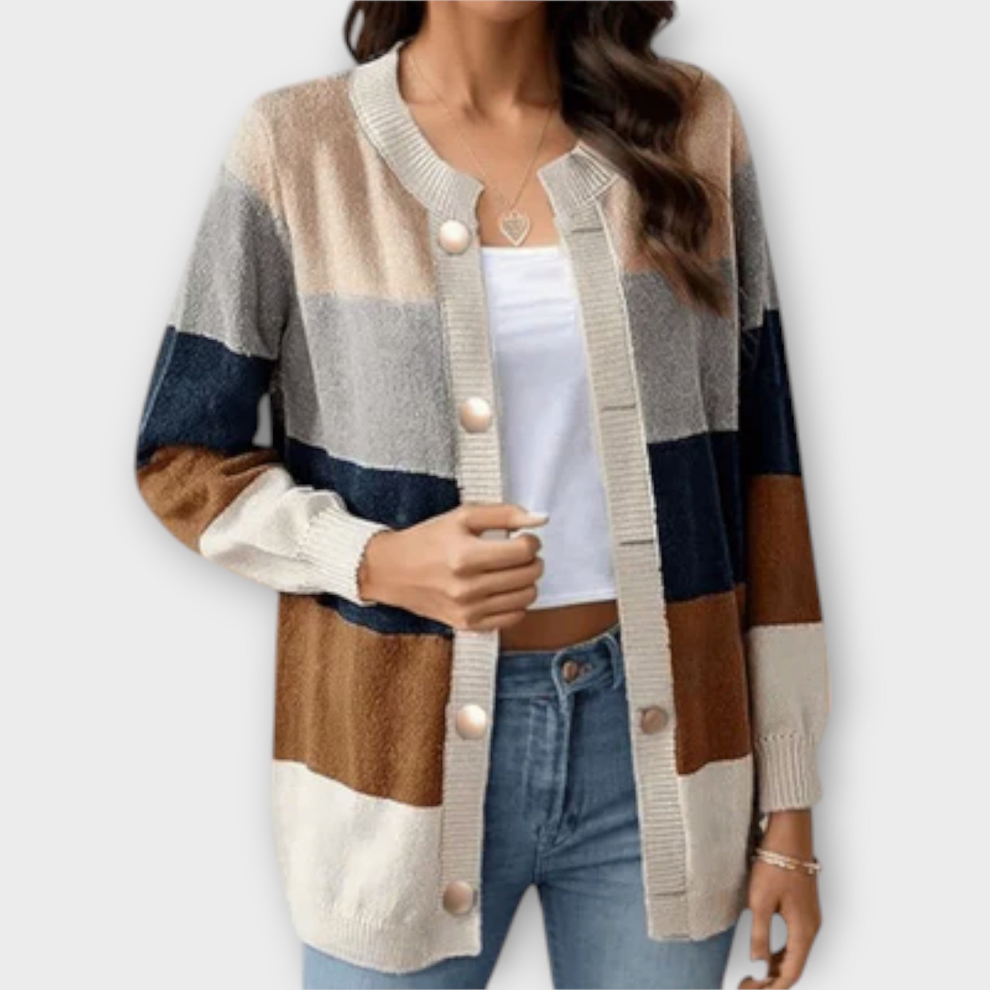Lottenia - Gestreepte Cardigan