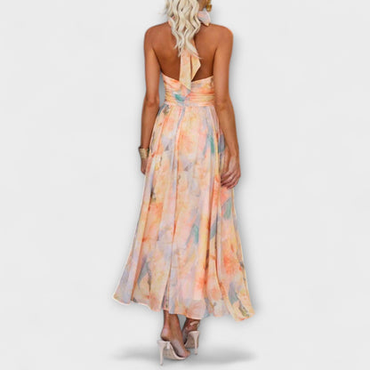 Aquarel Halter Nek Maxi Jurk