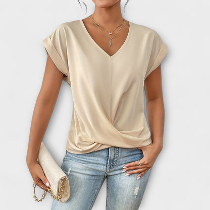 Eloise - V-hals Top met Knopdetail