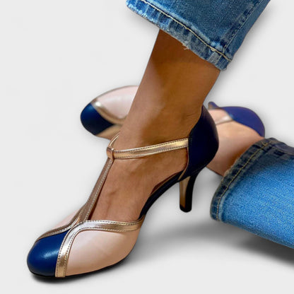 Alessia – Elegante T-Strap in Twee Kleuren