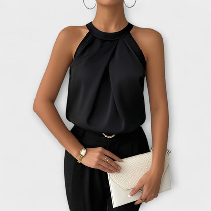 Skye - Chic Satijnen Blouse met Off-Shoulder Ontwerp