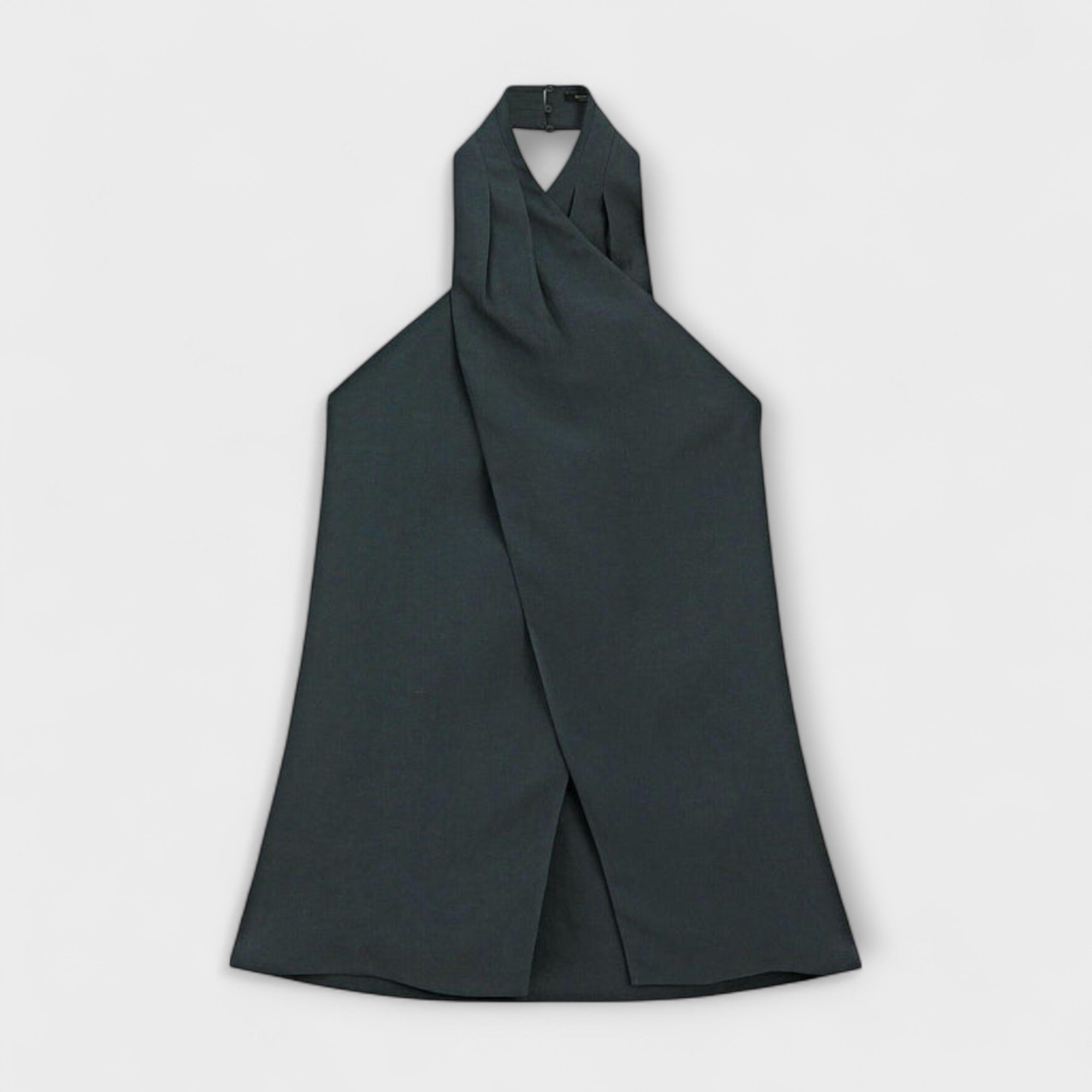 Hannah - Blauwe Halter Top met Ruguitsnede