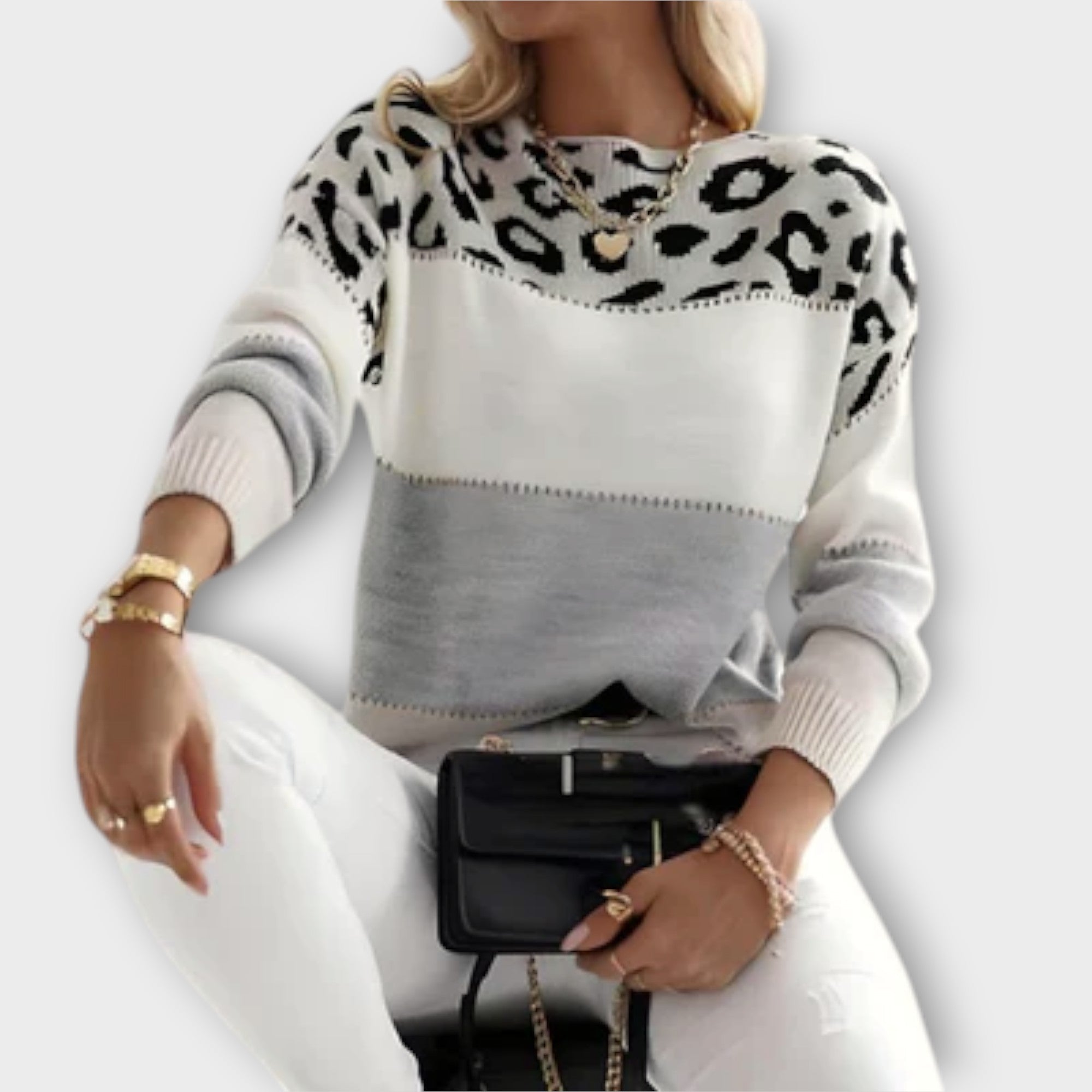 Cheyenne - Casual Sweater met Luipaardontwerp