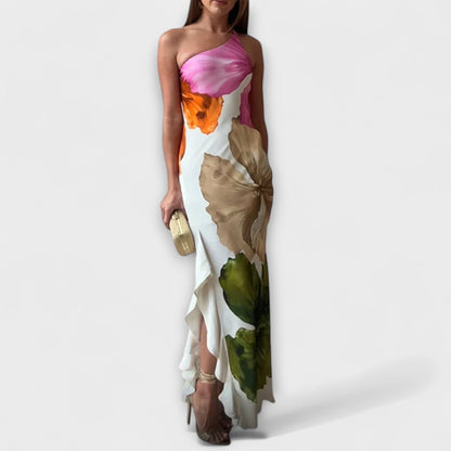 De Sapphire - Elegante Patchwork Maxi Jurk