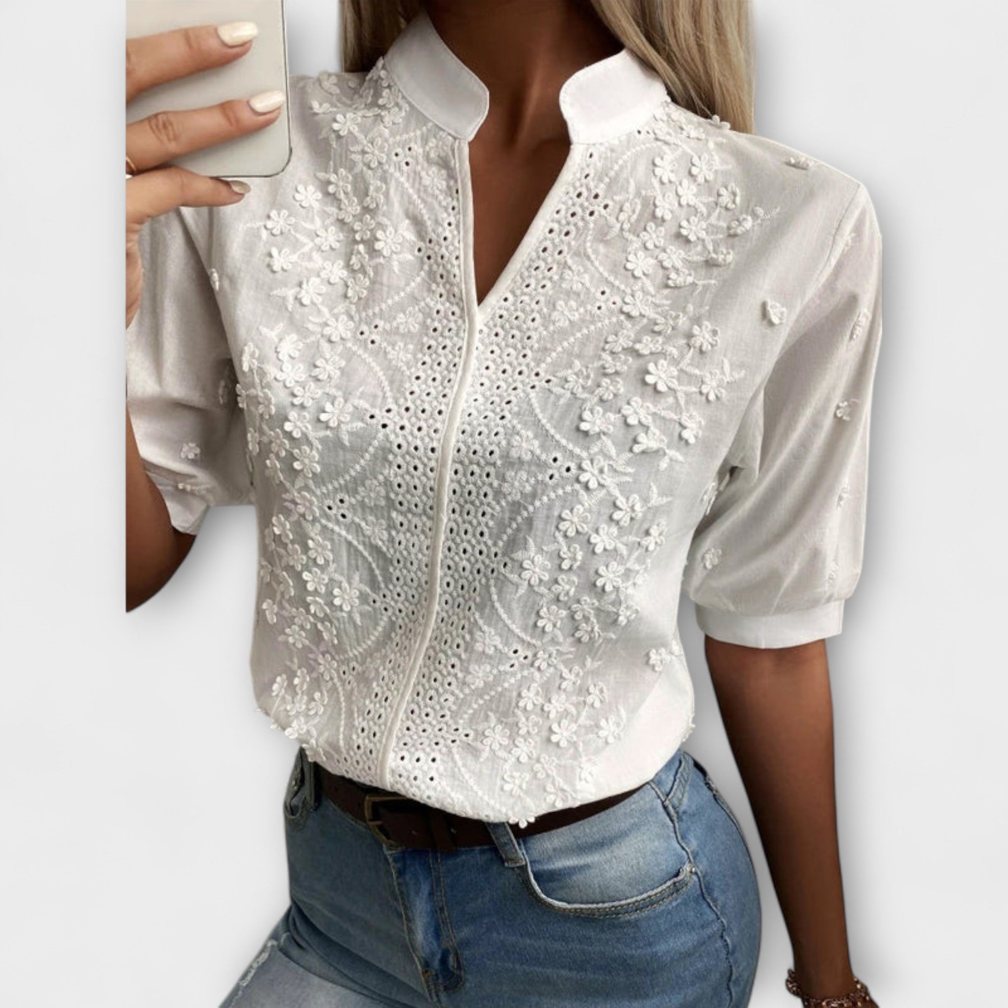 Élise - Mila Blouse met Exquise Borduursels
