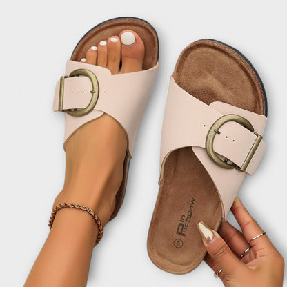 Dames Kork Sandalen met Gesp Sluiting Ontwerp